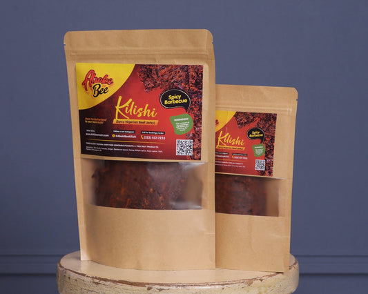 Large: AbokiBee Kilishi -"Spicy Barbecue" Nigerian Beef Jerky 6.0oz