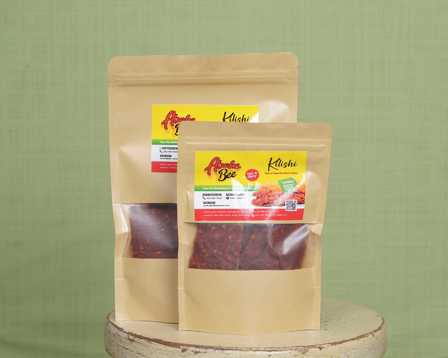 Small Size: Aboki Bee Kilishi -"Hot&Spicy" Nigerian Beef Jerky 2.7oz