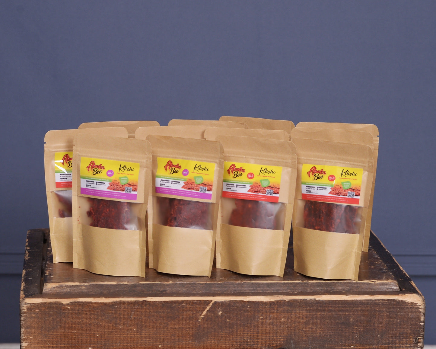 Mini Size: Aboki Bee Kilishi - "2-n-1" Sample pack (1 Mild,1 Hot&Spicy) Nigerian Beef Jerky