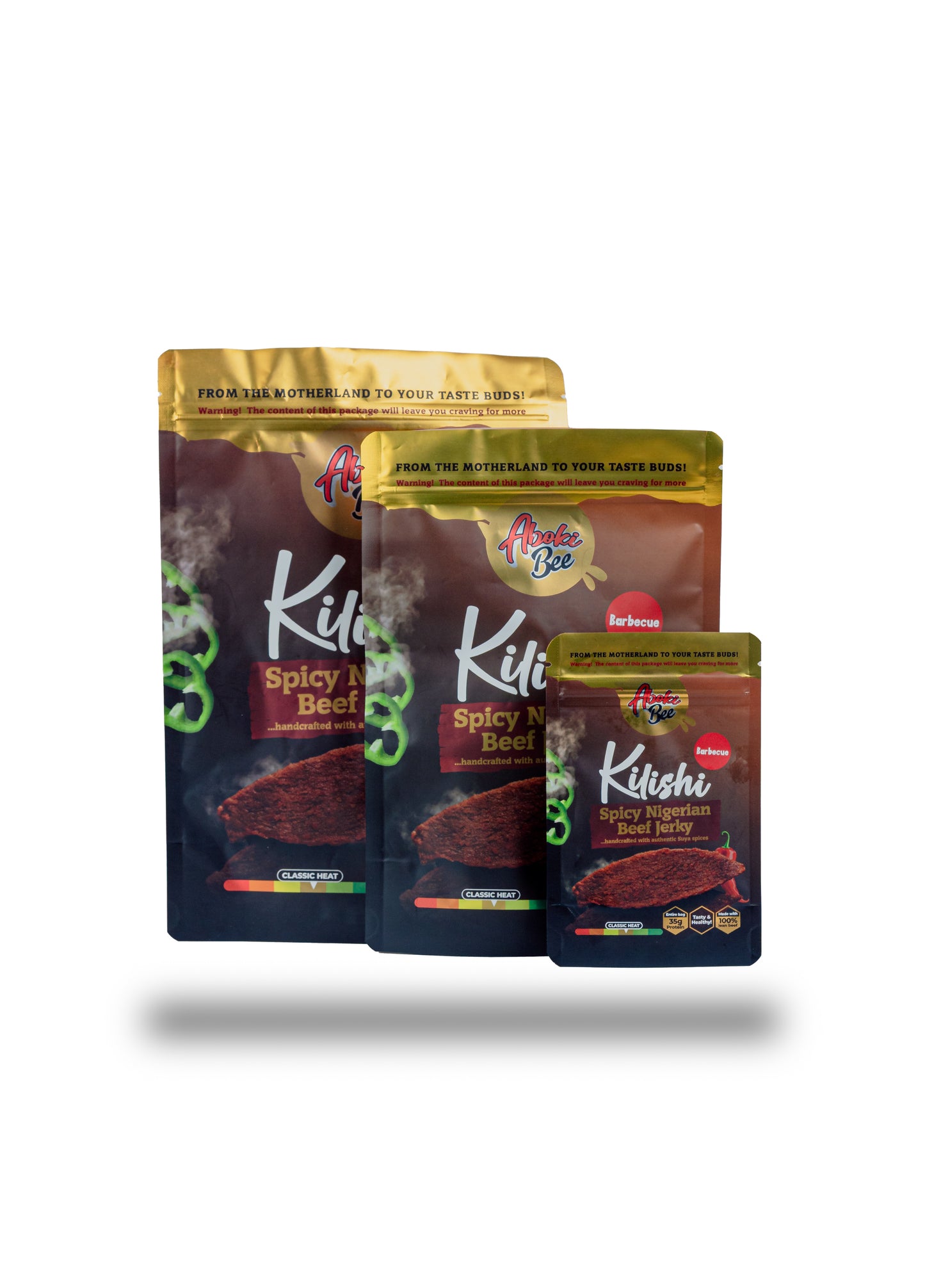 Large: AbokiBee Kilishi -"Spicy Barbecue" Nigerian Beef Jerky 6.0oz