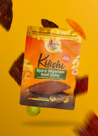 Small Size: AbokiBee Kilishi - "Mango Habanero" Nigerian Beef Jerky 2.7oz