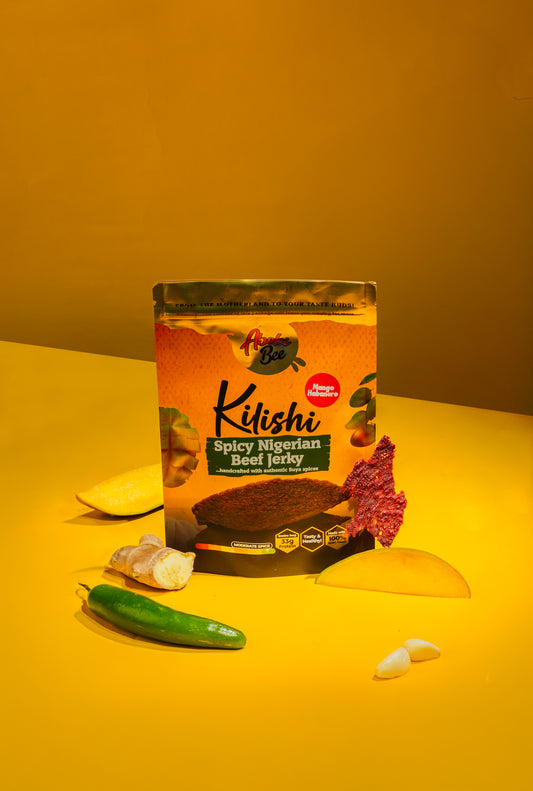 Large size: AbokiBee Kilishi - "Mango Habanero" Nigerian Beef Jerky 6oz