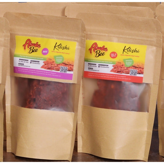 Mini Size: Aboki Bee Kilishi - "2-n-1" Sample pack (1 Mild,1 Hot&Spicy) Nigerian Beef Jerky