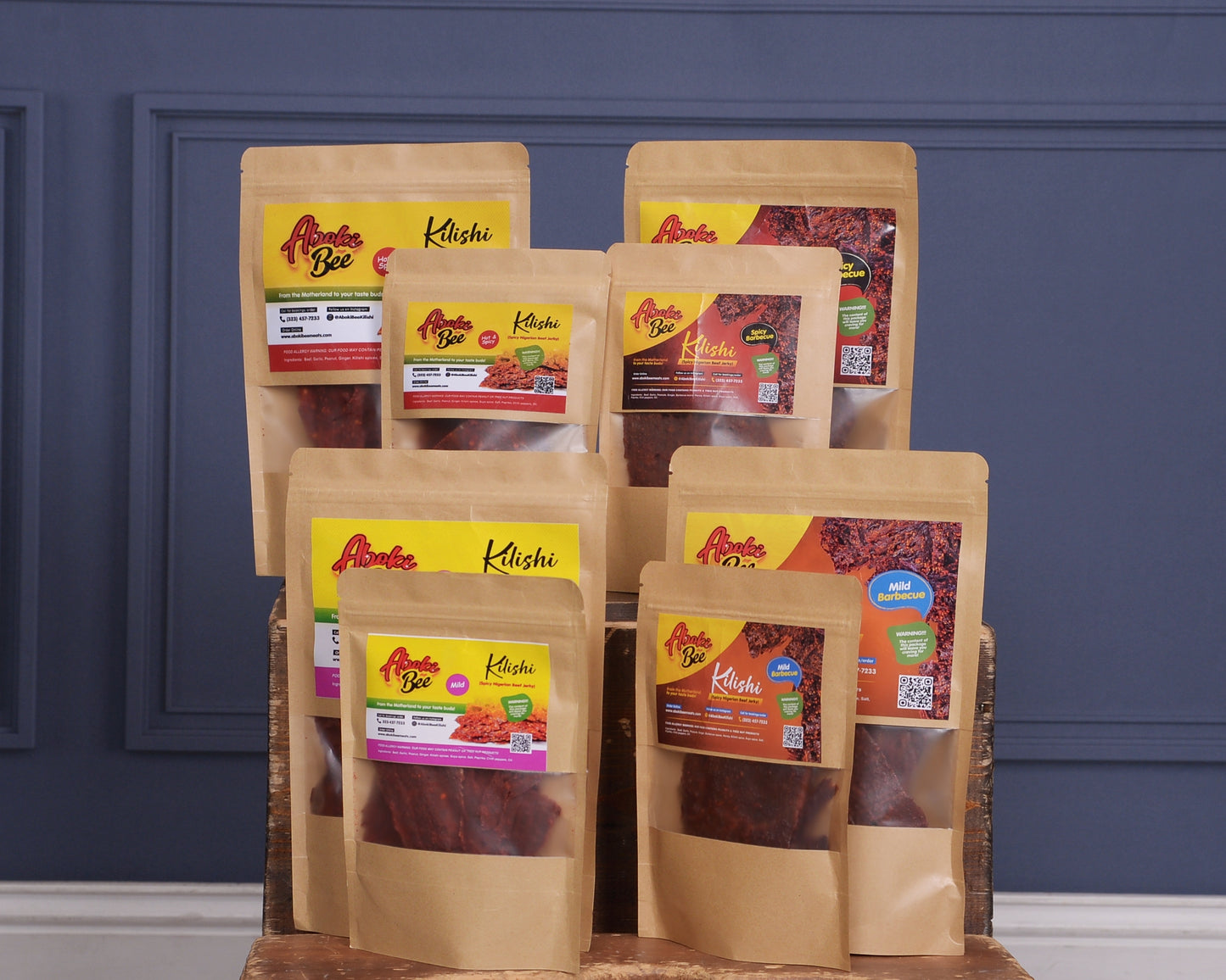 Variety Bundle- All AbokiBee Kilishi flavors (8 Bags)