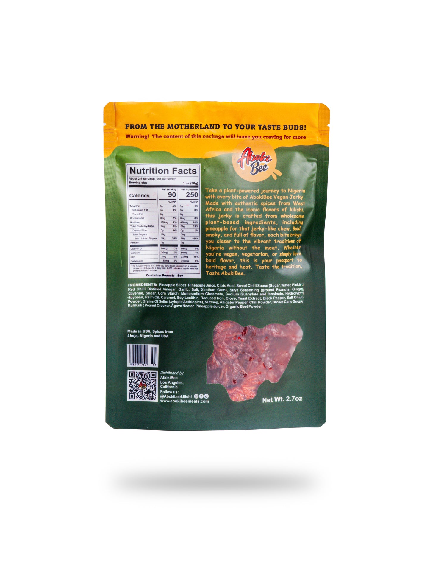 Small Size : Aboki Bee Kilishi - "Sweet Chilli Pineapples" Nigerian Vegan Jerky 2.7 oz